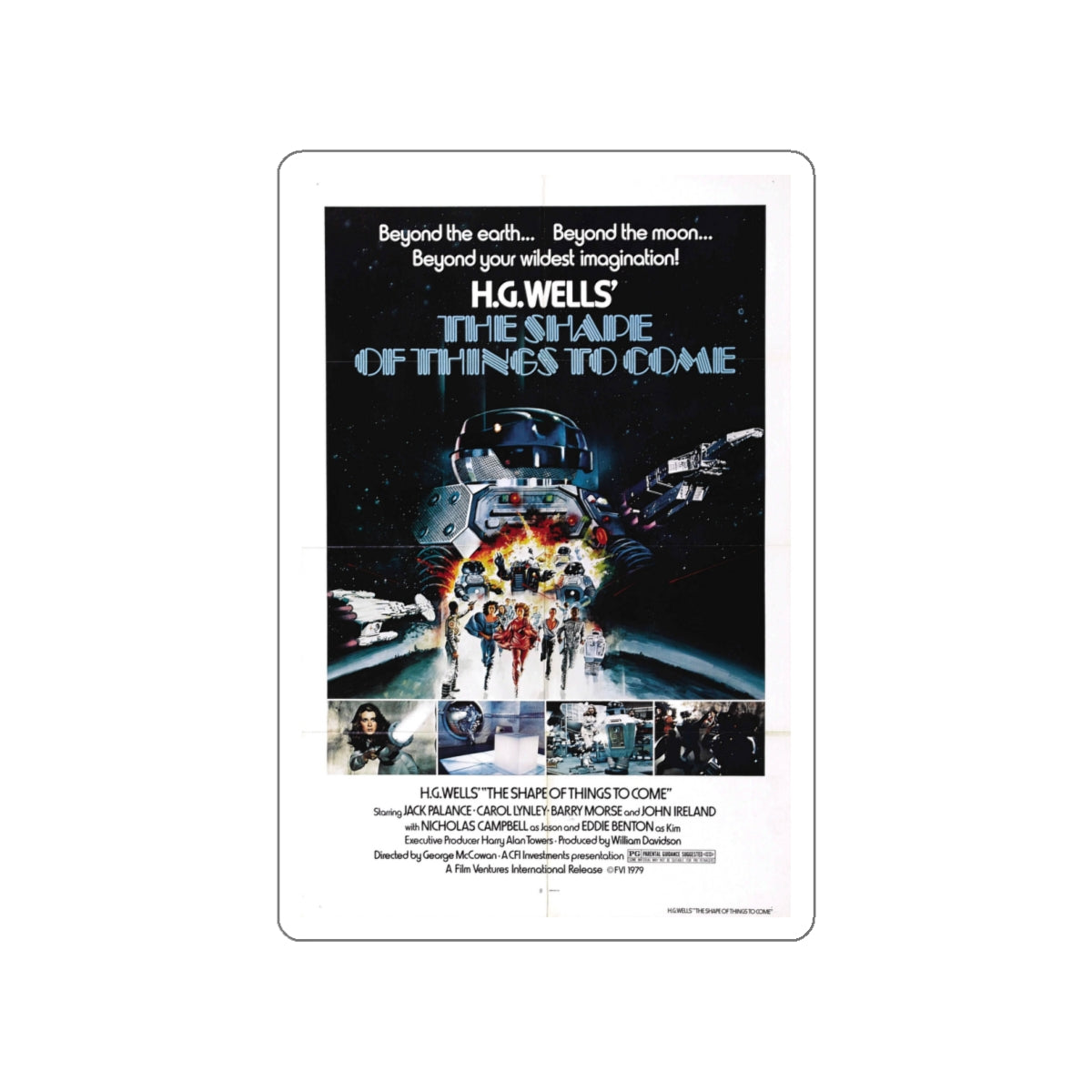 THE SHAPE OF THINGS TO COME 1979 Movie Poster STICKER Vinyl Die-Cut Decal-White-The Sticker Space