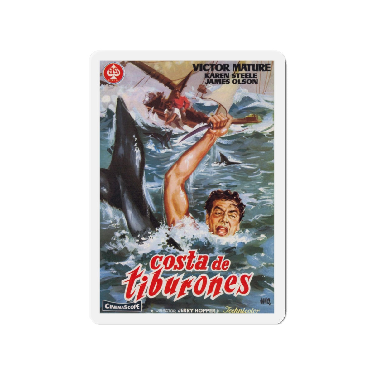 THE SHARKFIGHTERS 1956 Movie Poster - Refrigerator Magnet