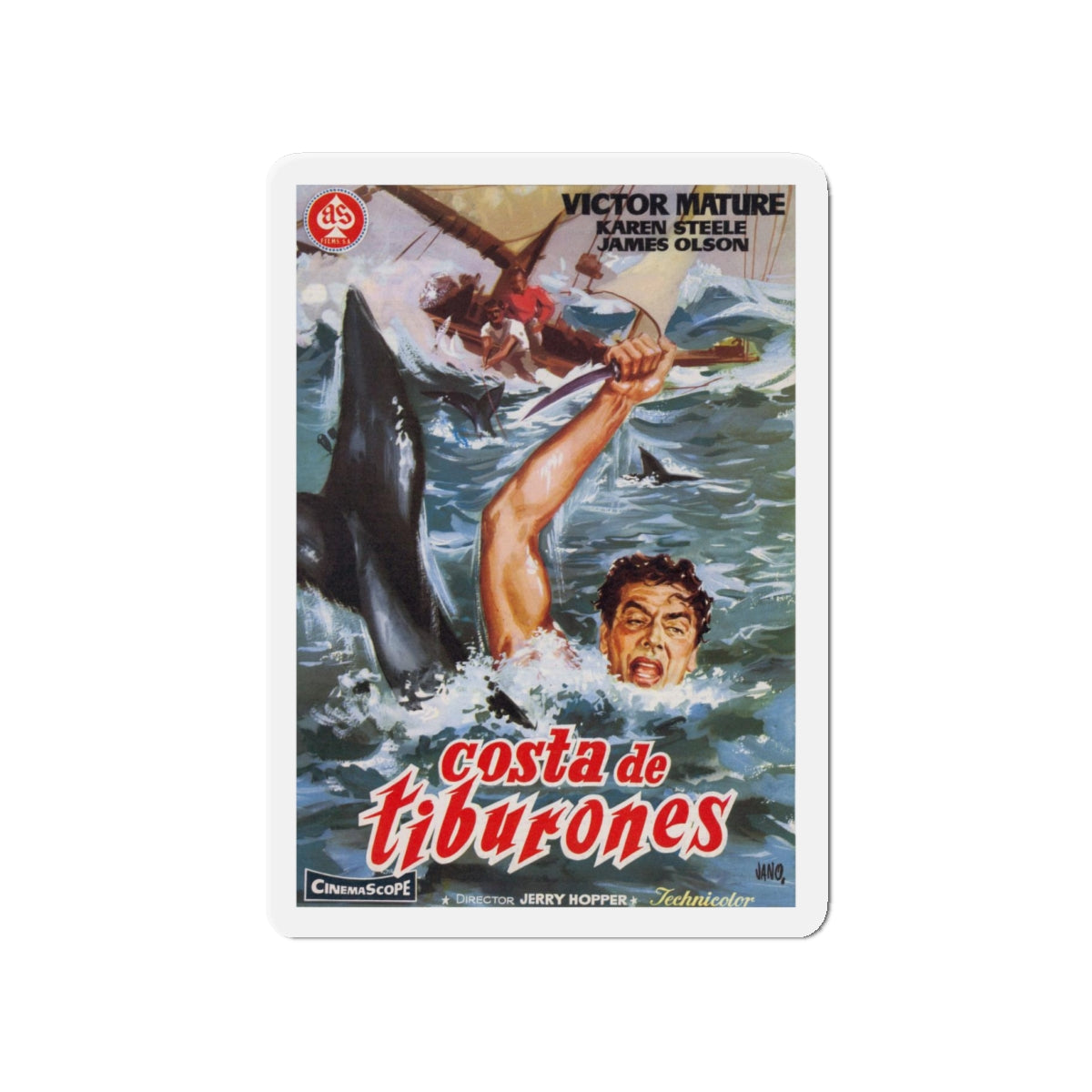 THE SHARKFIGHTERS 1956 Movie Poster - Refrigerator Magnet