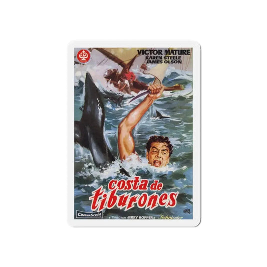 THE SHARKFIGHTERS 1956 Movie Poster - Refrigerator Magnet 6 Inch Die-Cut - The Sticker Space