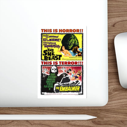 THE SHE BEAST + THE EMBALMER 1966 Movie Poster STICKER Vinyl Die-Cut Decal-The Sticker Space