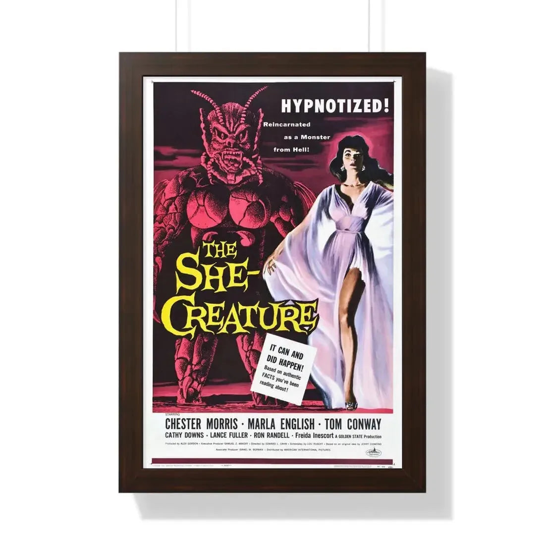 THE SHE-CREATURE 1956 - Framed Movie Poster 16″ x 24″ Walnut - The Sticker Space