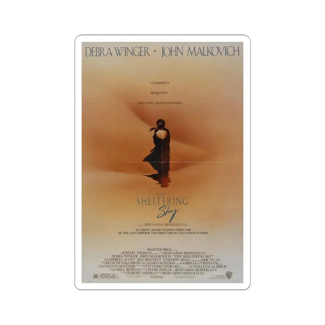 The Sheltering Sky 1990 Movie Poster - STICKER Vinyl Kiss-Cut Decal 6 Inch White - The Sticker Space