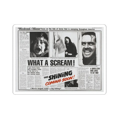 THE SHINING (TEASER) 1980 Movie Poster - STICKER Vinyl Kiss-Cut Decal 4 Inch White - The Sticker Space