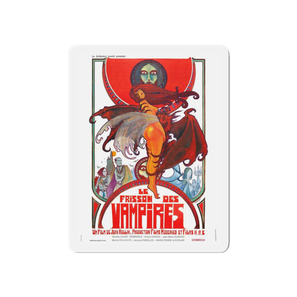 THE SHIVER OF THE VAMPIRE 1971 Movie Poster - Refrigerator Magnet-6 × 6"-The Sticker Space