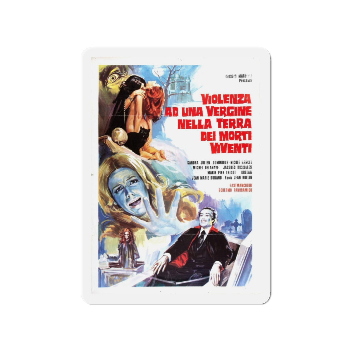 THE SHIVER OF THE VAMPIRE (ITALIAN) 1971 Movie Poster - Refrigerator Magnet-3 Inch-Die-Cut-The Sticker Space