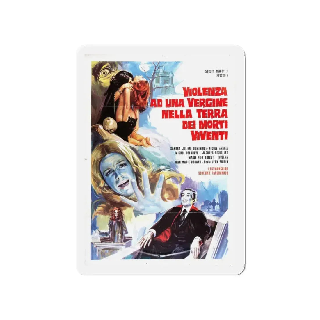 THE SHIVER OF THE VAMPIRE (ITALIAN) 1971 Movie Poster - Refrigerator Magnet 4 Inch Die-Cut - The Sticker Space