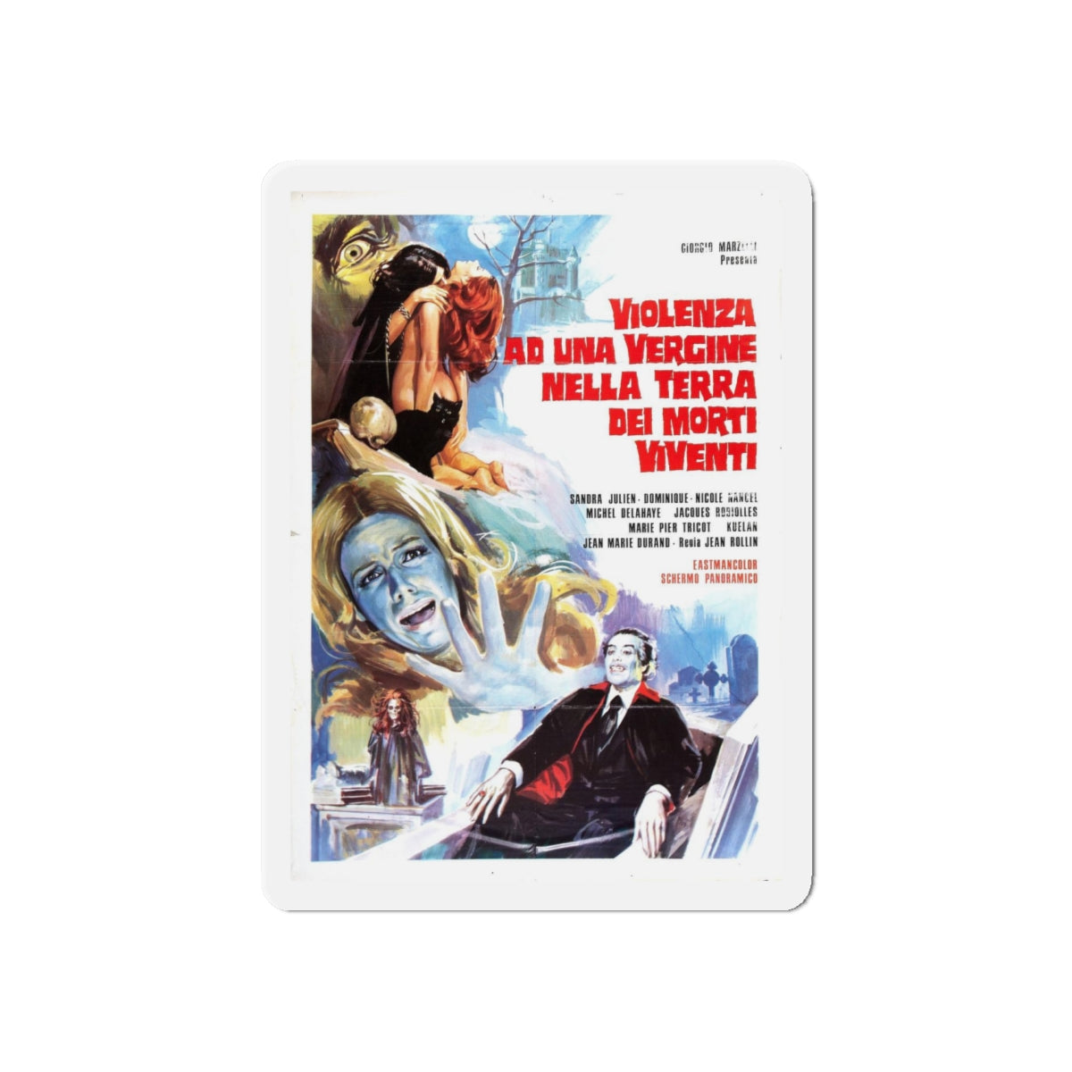 THE SHIVER OF THE VAMPIRE (ITALIAN) 1971 Movie Poster - Refrigerator Magnet-6 × 6"-Die-Cut-The Sticker Space