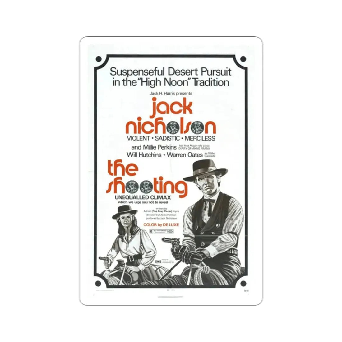 The Shooting 1967 Movie Poster STICKER Vinyl Die-Cut Decal 2 Inch - The Sticker Space