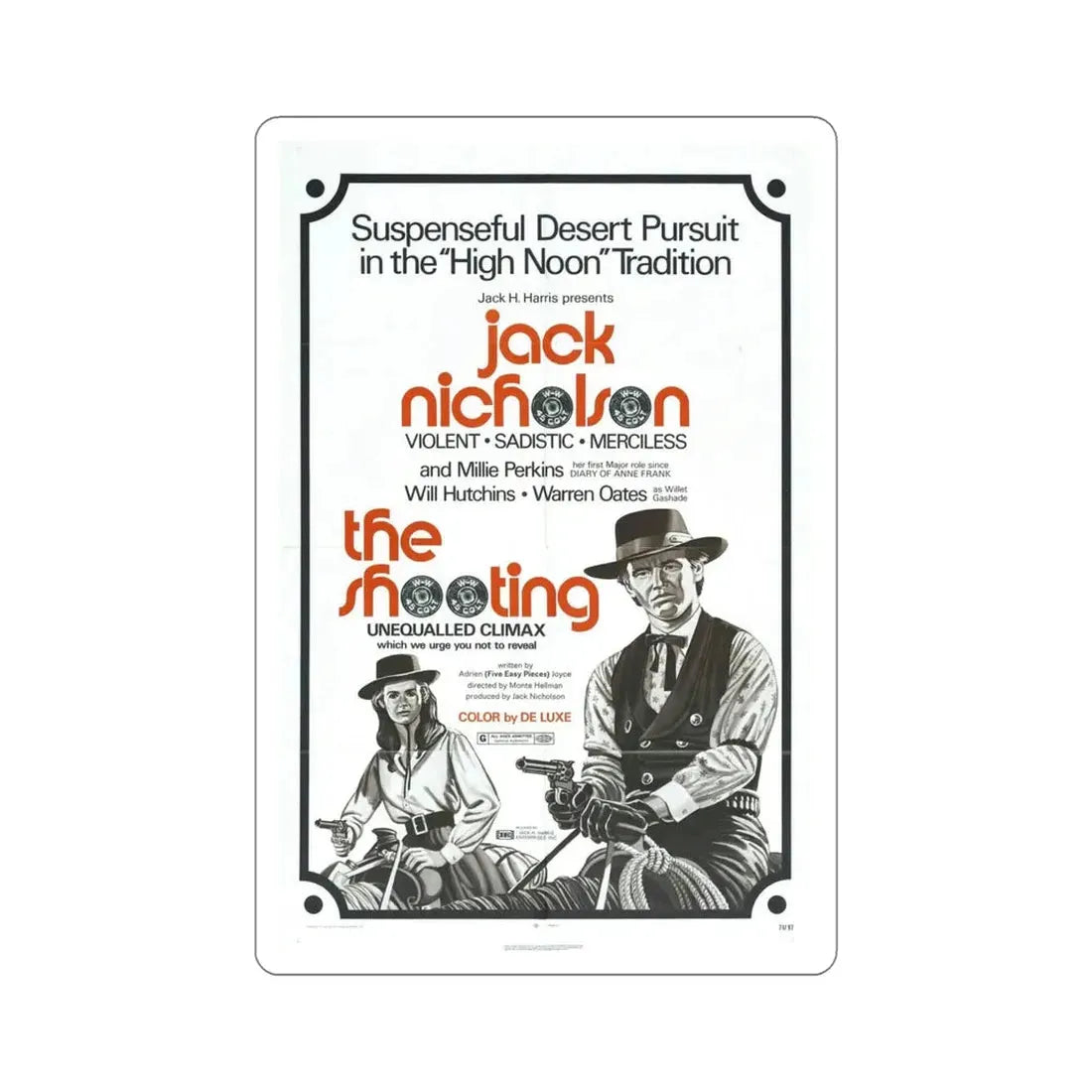 The Shooting 1967 Movie Poster STICKER Vinyl Die-Cut Decal 5 Inch - The Sticker Space