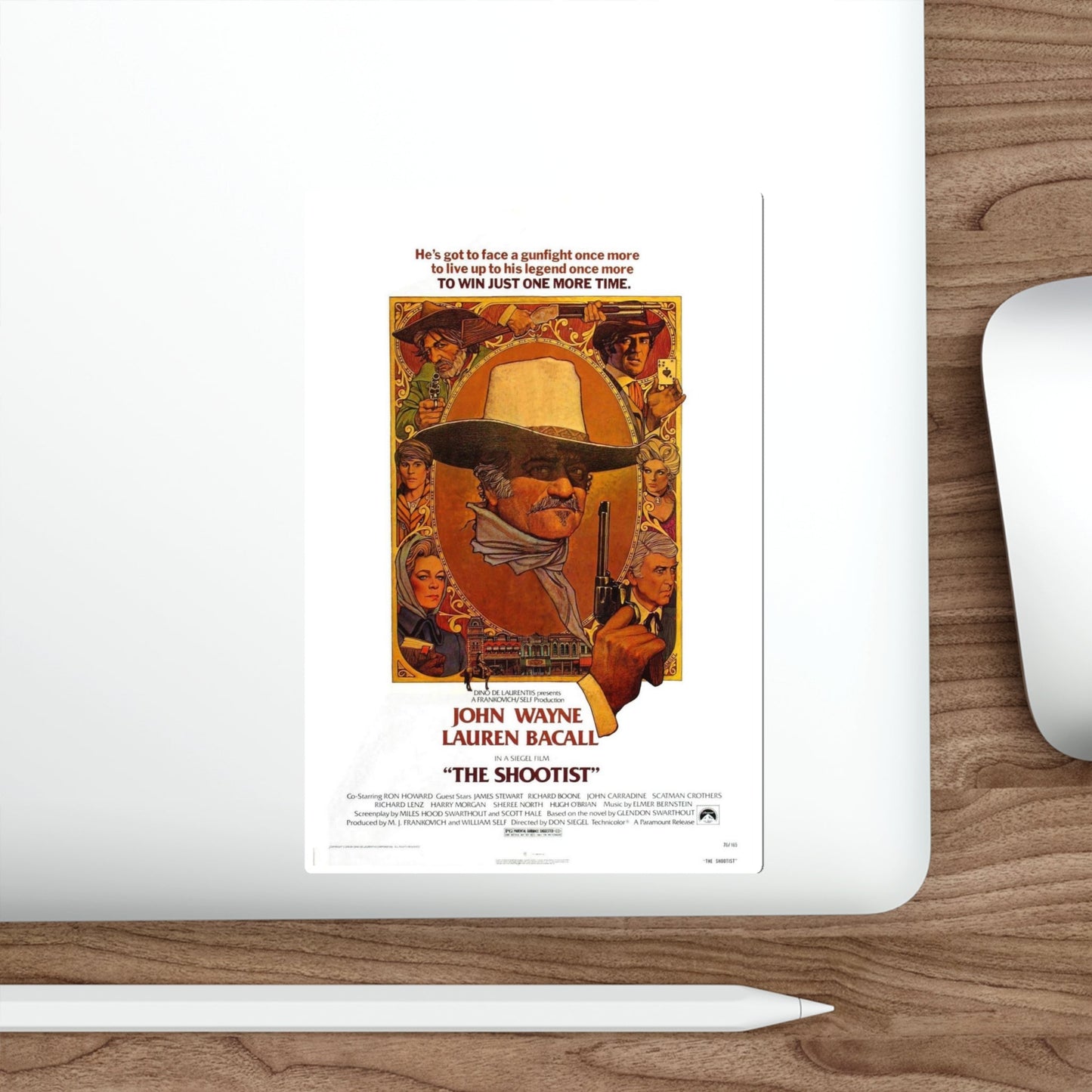 The Shootist 1976 Movie Poster STICKER Vinyl Die-Cut Decal-The Sticker Space