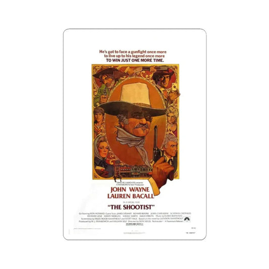 The Shootist 1976 Movie Poster - STICKER Vinyl Kiss-Cut Decal 2 Inch White - The Sticker Space