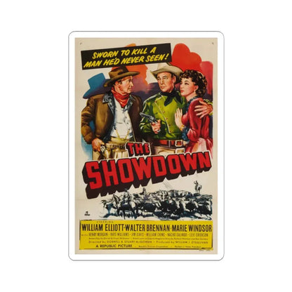 The Showdown 1950 Movie Poster - STICKER Vinyl Kiss-Cut Decal 2 Inch White - The Sticker Space