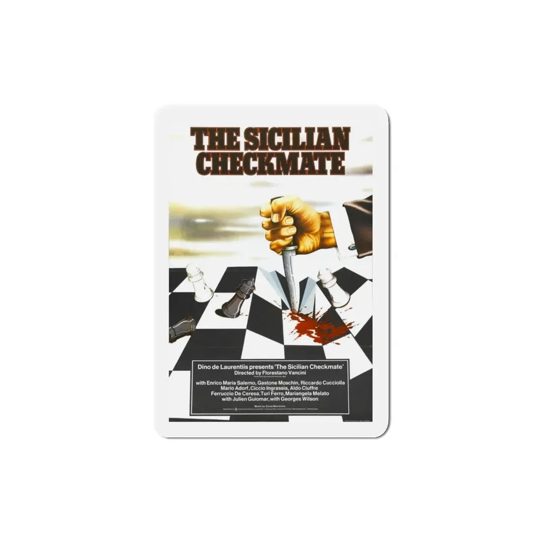 The Sicilian Checkmate 1972 Movie Poster Refrigerator Magnet 3 Inch - The Sticker Space