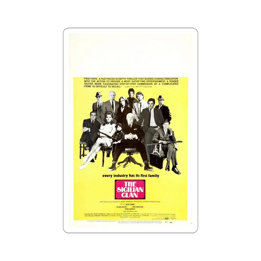 The Sicilian Clan 1970 Movie Poster STICKER Vinyl Die-Cut Decal 5 Inch - The Sticker Space