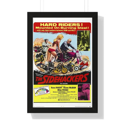 THE SIDEHACKERS 1969 - Framed Movie Poster 16″ x 24″ Black - The Sticker Space