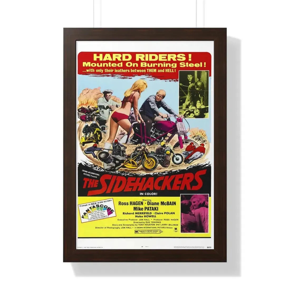 THE SIDEHACKERS 1969 - Framed Movie Poster 16″ x 24″ Walnut - The Sticker Space