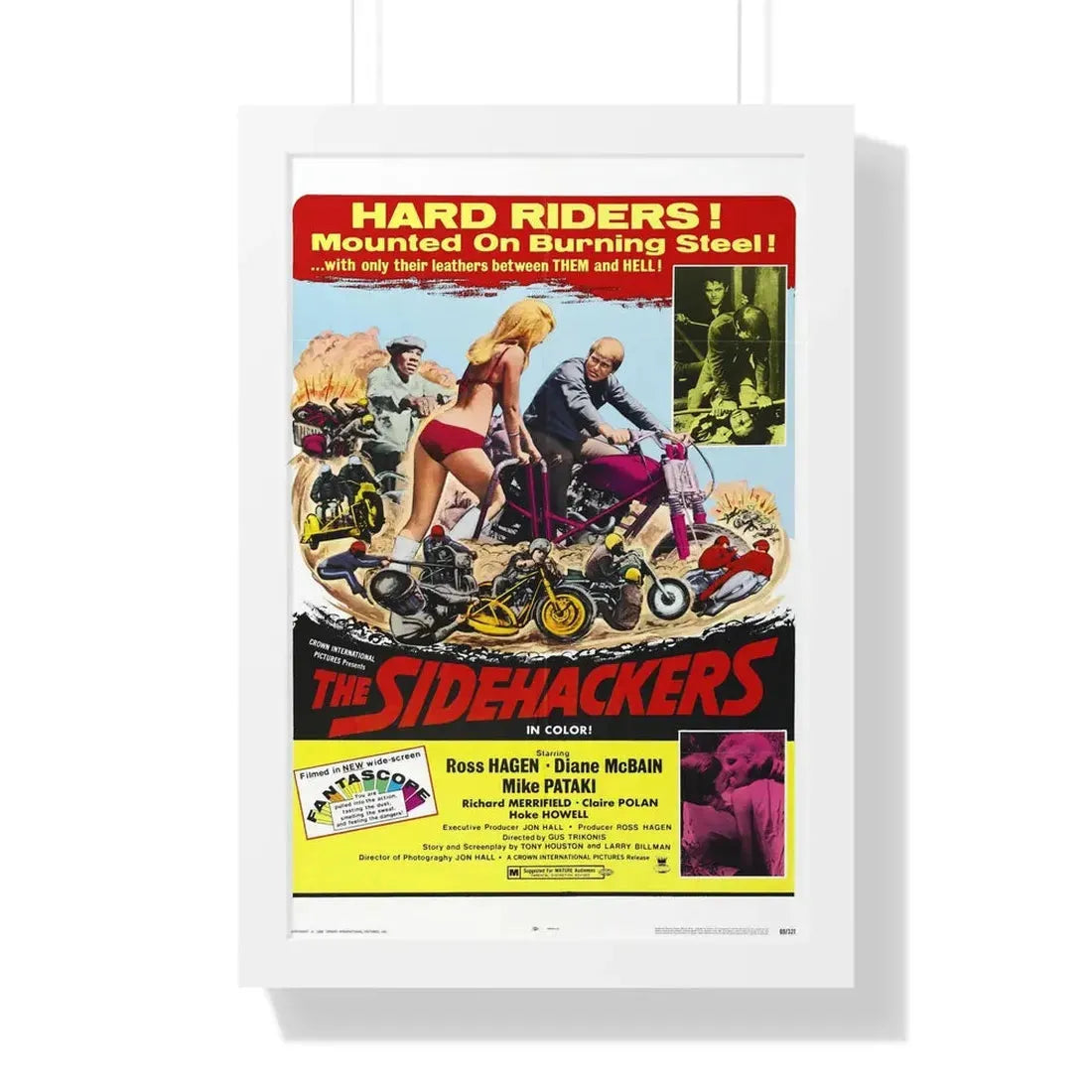 THE SIDEHACKERS 1969 - Framed Movie Poster 16″ x 24″ White - The Sticker Space