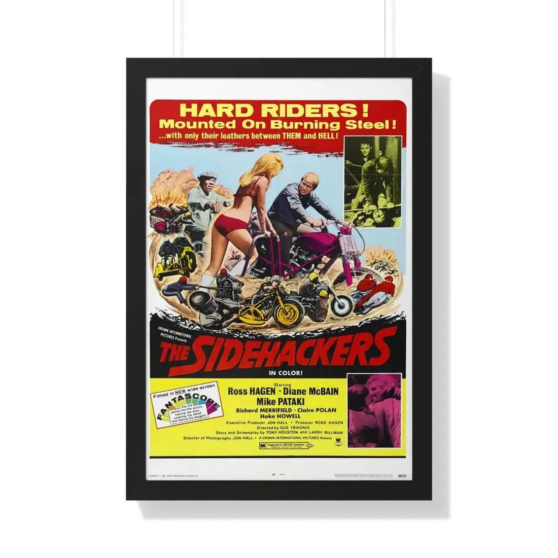 THE SIDEHACKERS 1969 - Framed Movie Poster 20" x 30" Black - The Sticker Space