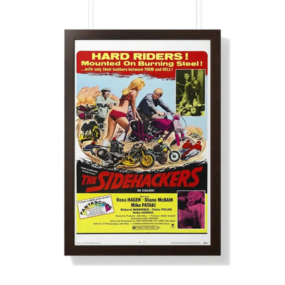 THE SIDEHACKERS 1969 - Framed Movie Poster 20" x 30" Walnut - The Sticker Space
