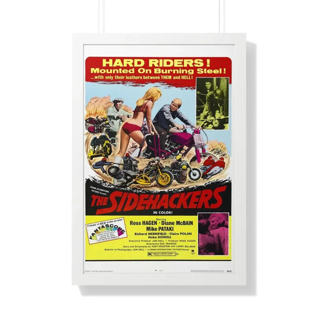 THE SIDEHACKERS 1969 - Framed Movie Poster 20" x 30" White - The Sticker Space