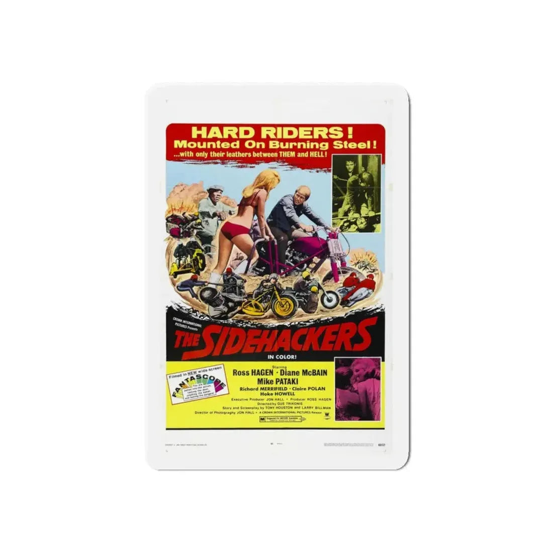 THE SIDEHACKERS 1969 Movie Poster - Refrigerator Magnet 6 Inch - The Sticker Space