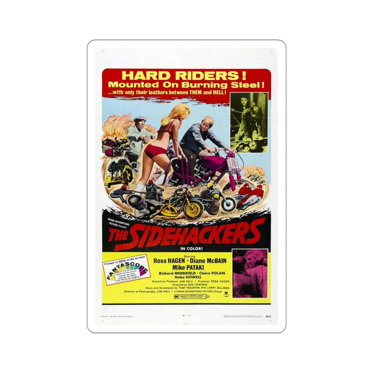 The Sidehackers aka Five the Hard Way 1969 Movie Poster STICKER Vinyl Die-Cut Decal-6 Inch-The Sticker Space