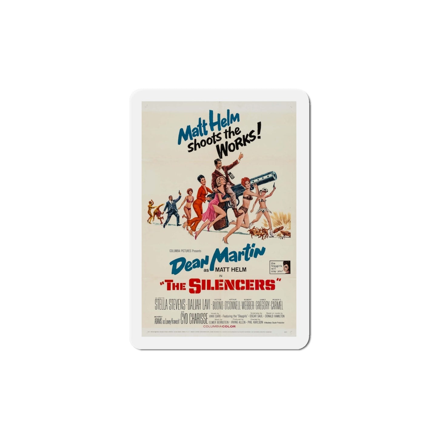The Silencers 1966 Movie Poster Die-Cut Magnet-5 Inch-The Sticker Space