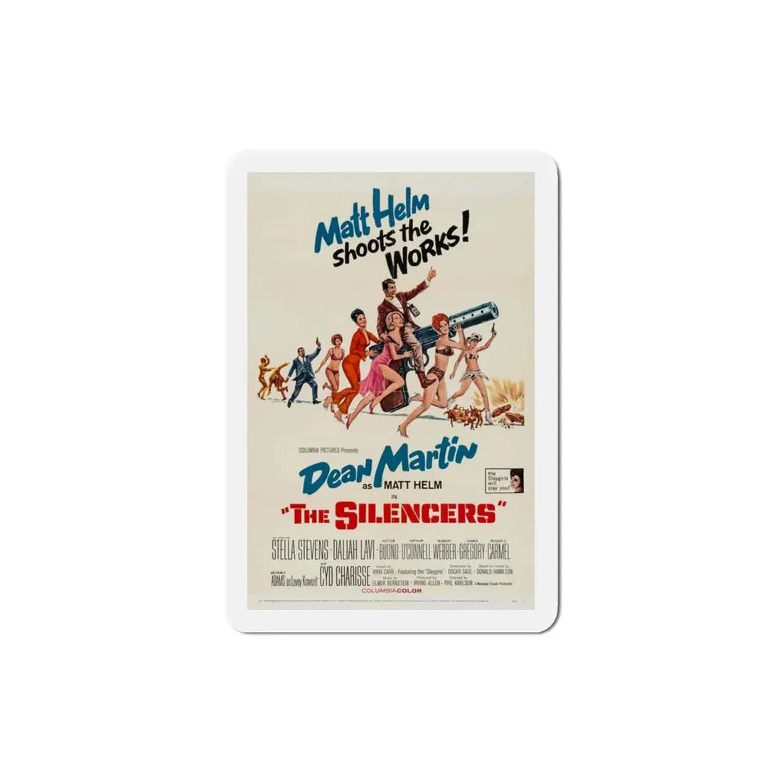 The Silencers 1966 Movie Poster Refrigerator Magnet 3 Inch - The Sticker Space