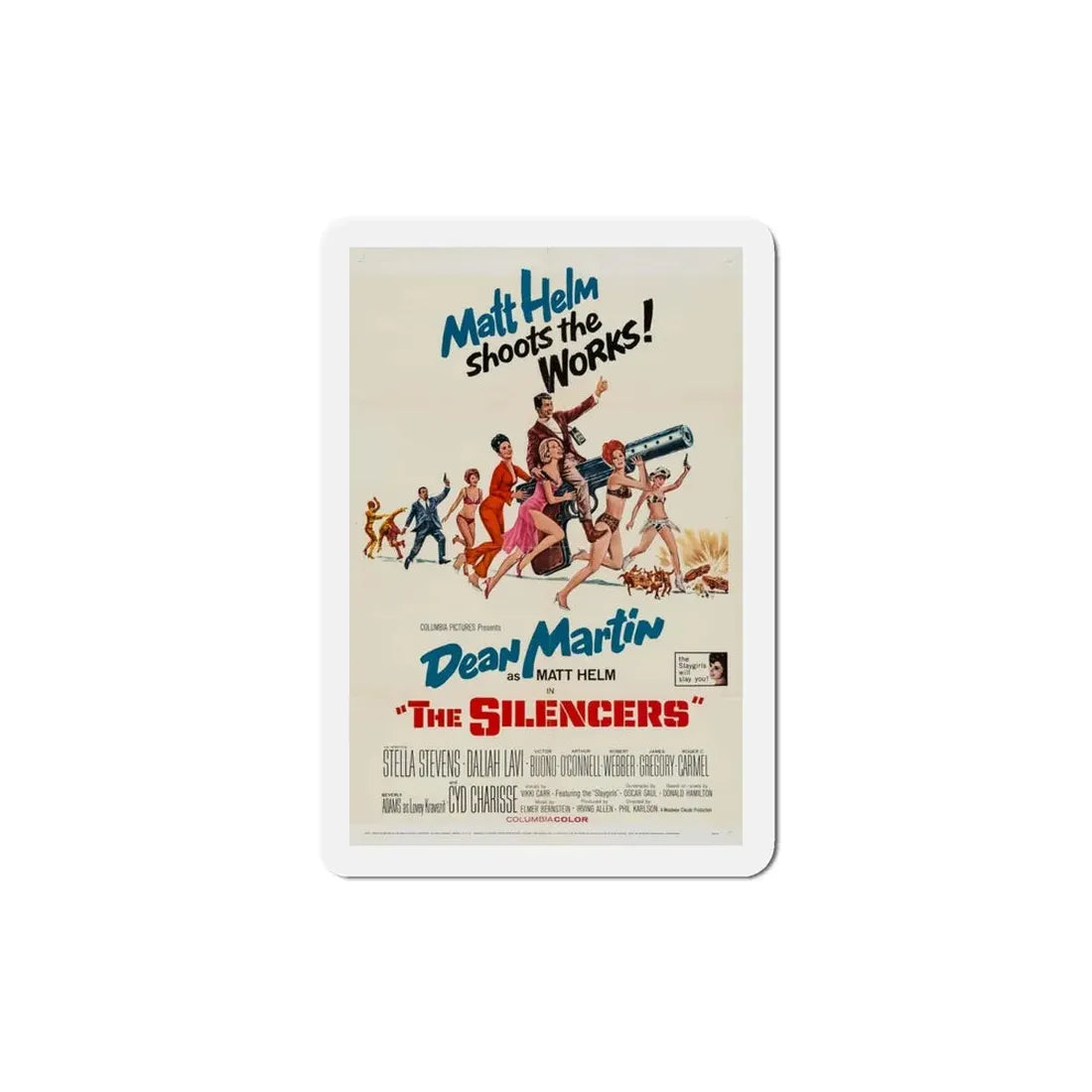 The Silencers 1966 Movie Poster Refrigerator Magnet 4 Inch - The Sticker Space