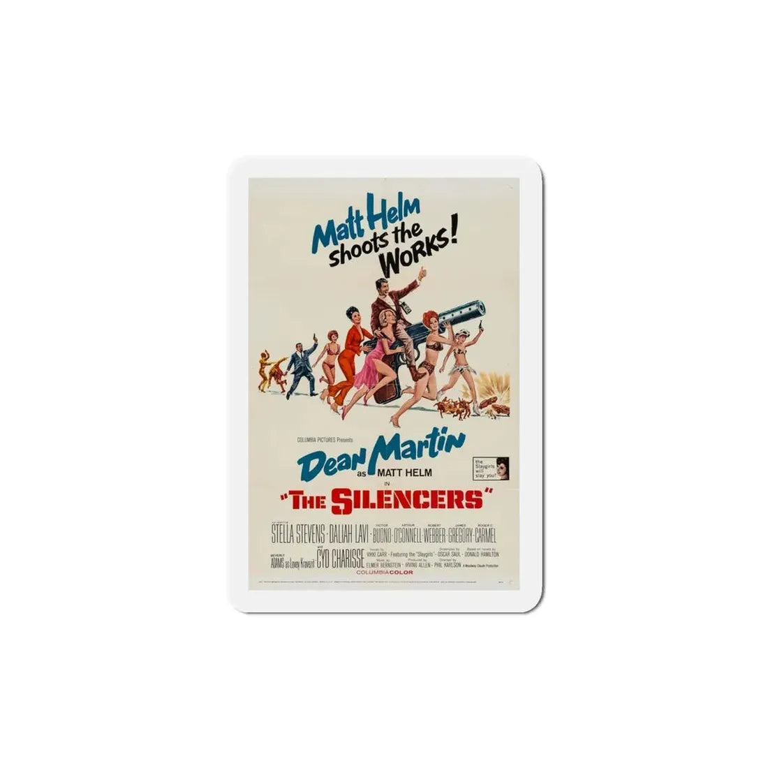 The Silencers 1966 Movie Poster Refrigerator Magnet 5 Inch - The Sticker Space