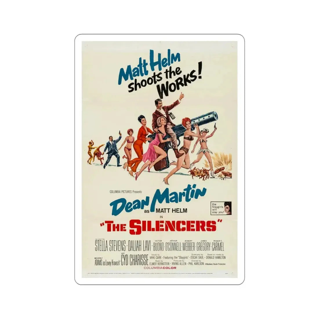 The Silencers 1966 Movie Poster STICKER Vinyl Die-Cut Decal 4 Inch - The Sticker Space