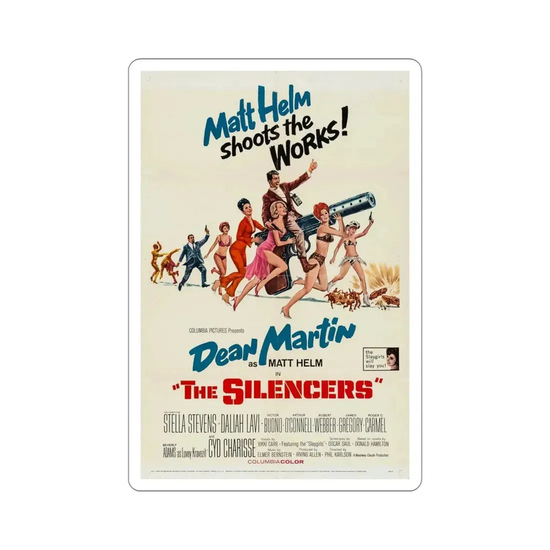 The Silencers 1966 Movie Poster STICKER Vinyl Die-Cut Decal 5 Inch - The Sticker Space