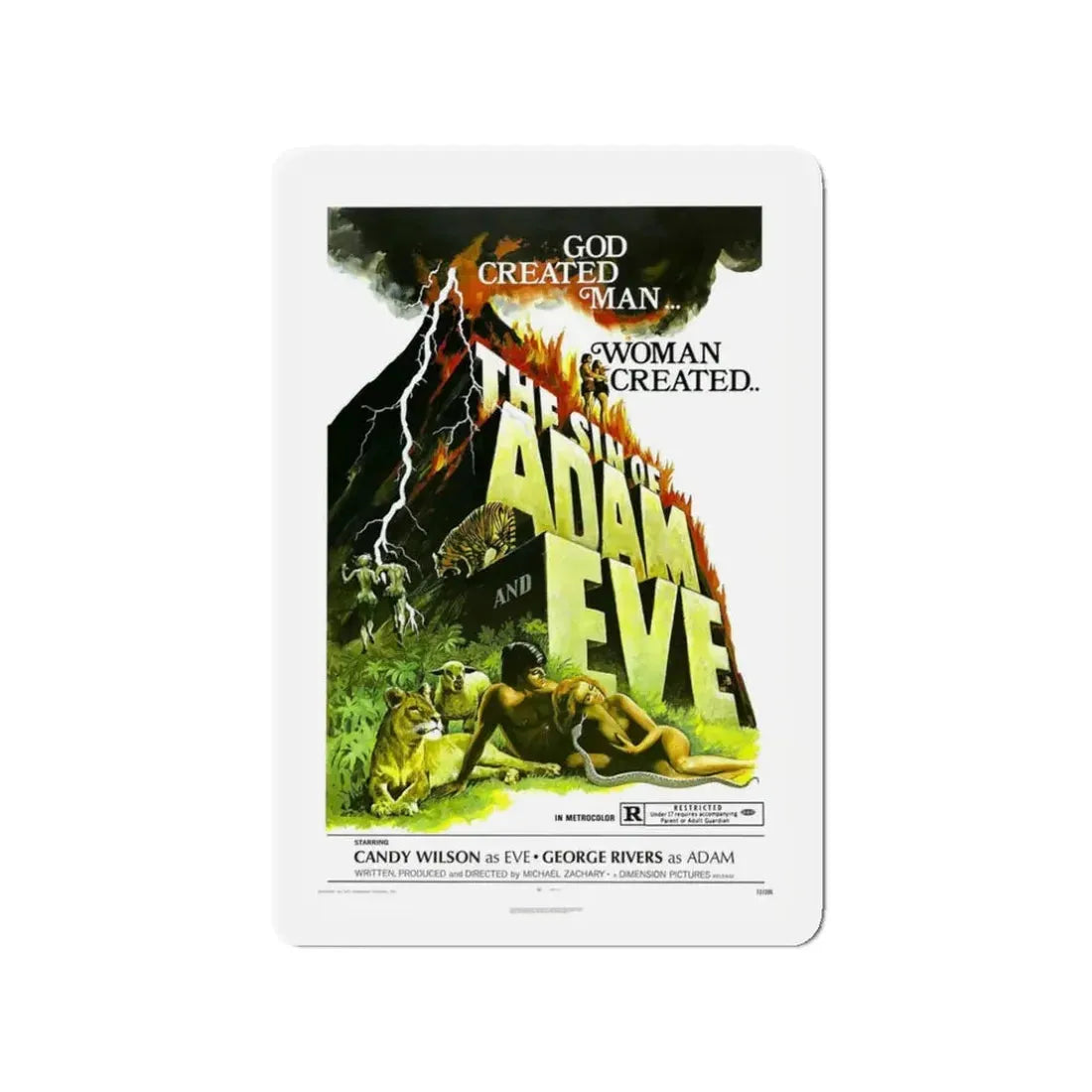 THE SIN OF ADAM AND EVE 1969 Movie Poster - Refrigerator Magnet 3 Inch - The Sticker Space