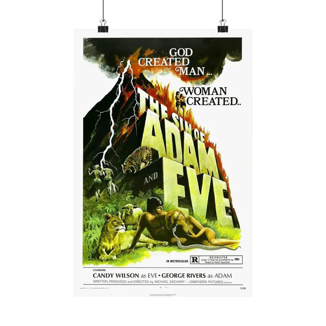 THE SIN OF ADAM AND EVE 1969 - Paper Movie Poster 12″ x 18″ Matte - The Sticker Space