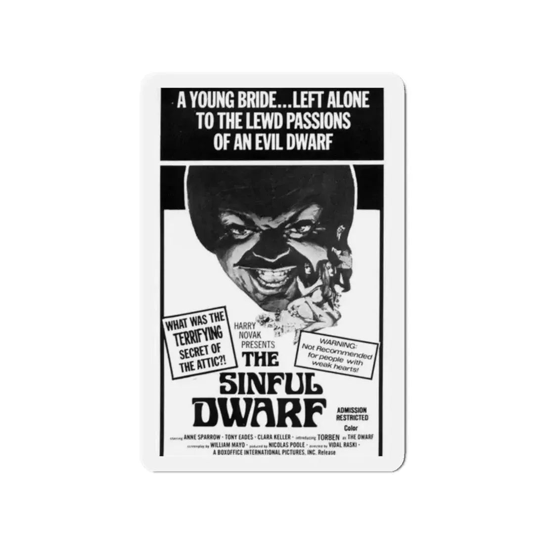 THE SINFUL DWARF 1973 Movie Poster - Refrigerator Magnet 2 Inch Die-Cut - The Sticker Space
