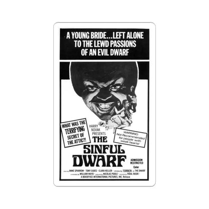 THE SINFUL DWARF 1973 Movie Poster - STICKER Vinyl Kiss-Cut Decal 2 Inch White - The Sticker Space