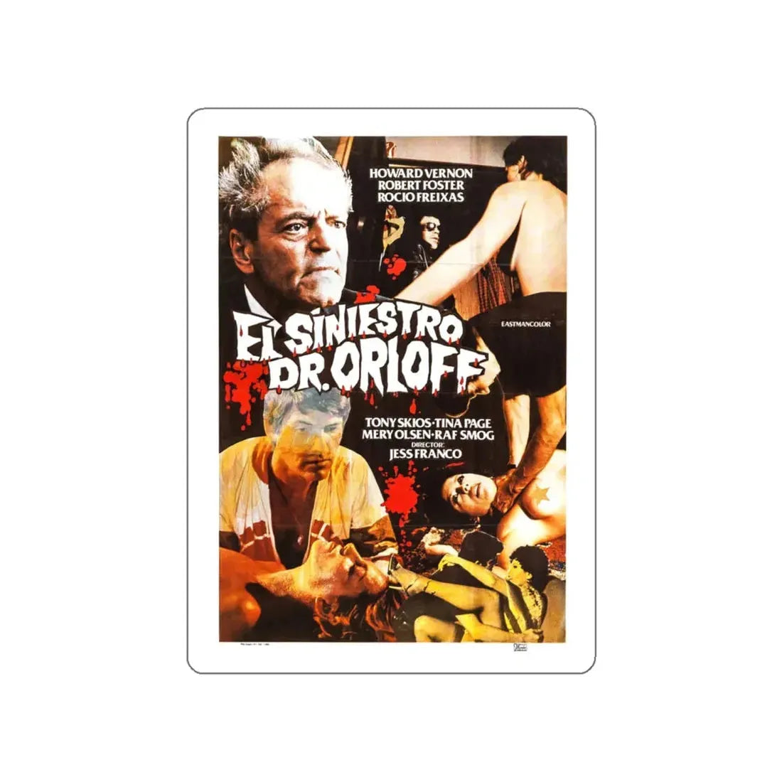 THE SINISTER DR. ORLOFF 1984 Movie Poster STICKER Vinyl Die-Cut Decal 4 Inch - The Sticker Space