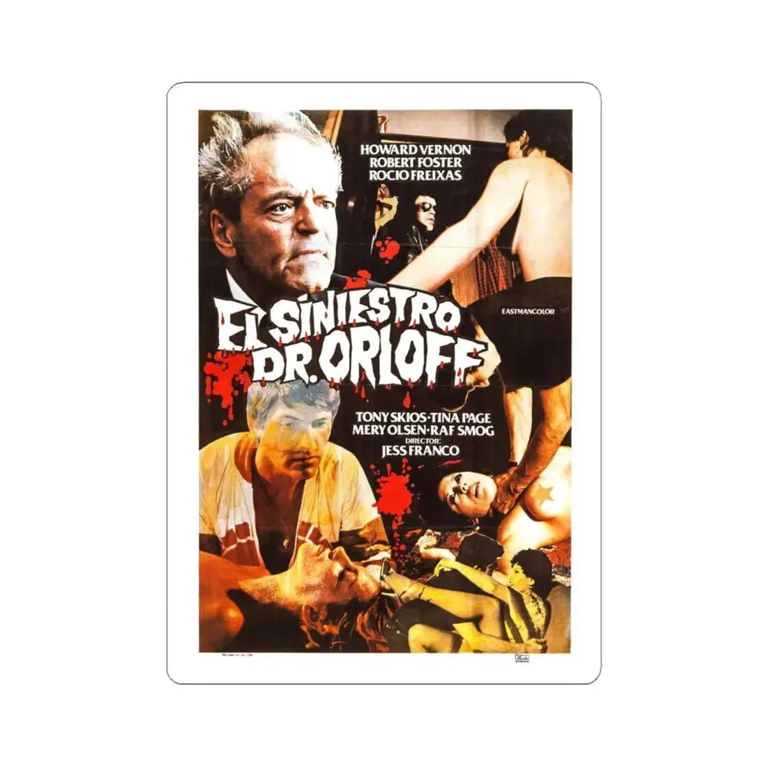THE SINISTER DR. ORLOFF 1984 Movie Poster - STICKER Vinyl Kiss-Cut Decal 4 Inch White - The Sticker Space