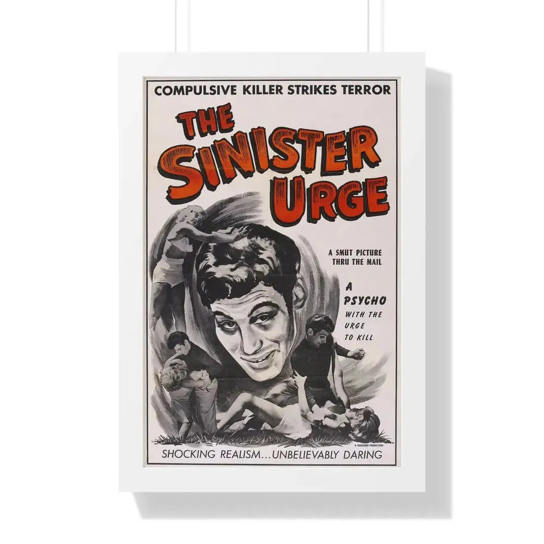 THE SINISTER URGE 1960 - Framed Movie Poster 16″ x 24″ White - The Sticker Space