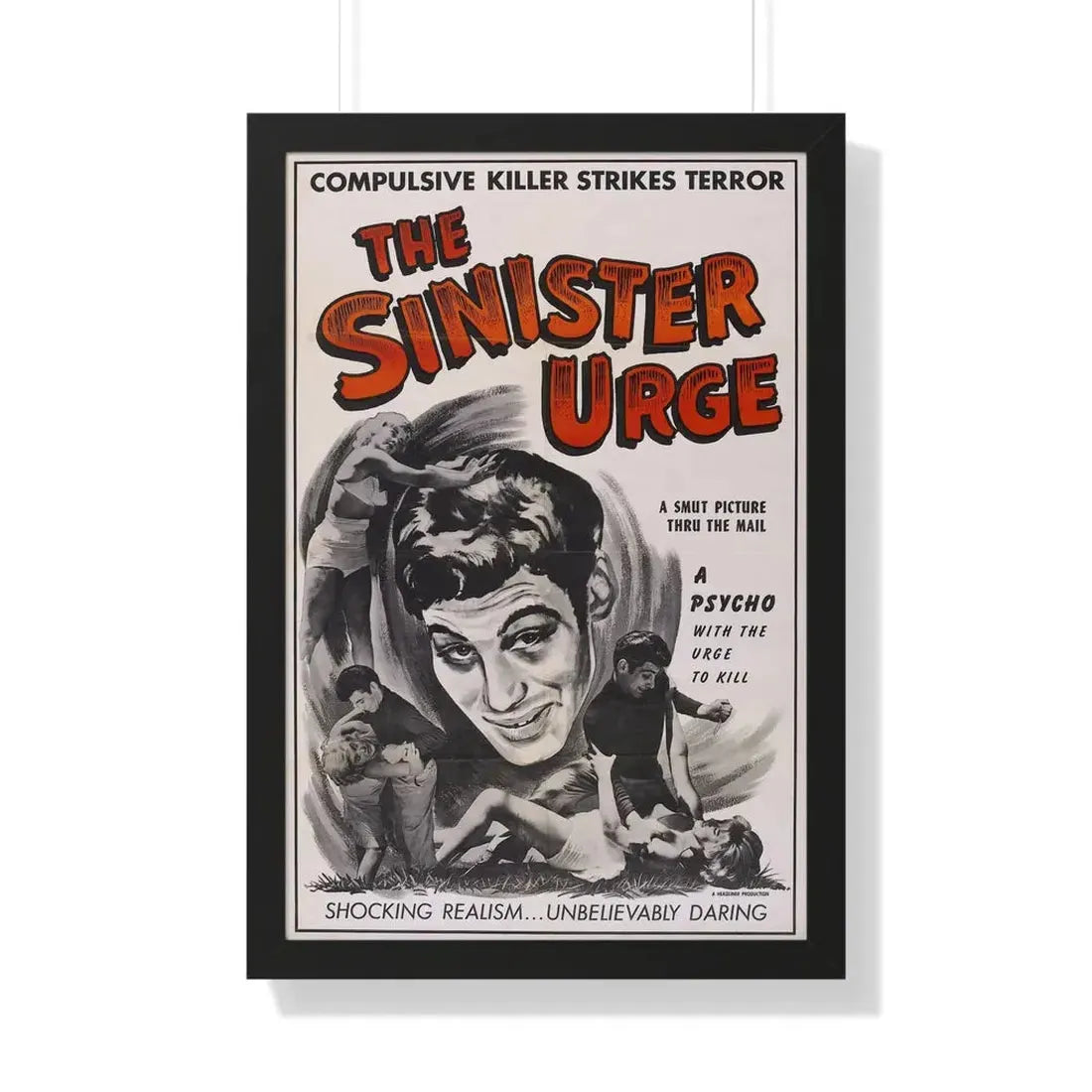 THE SINISTER URGE 1960 - Framed Movie Poster 20" x 30" Black - The Sticker Space
