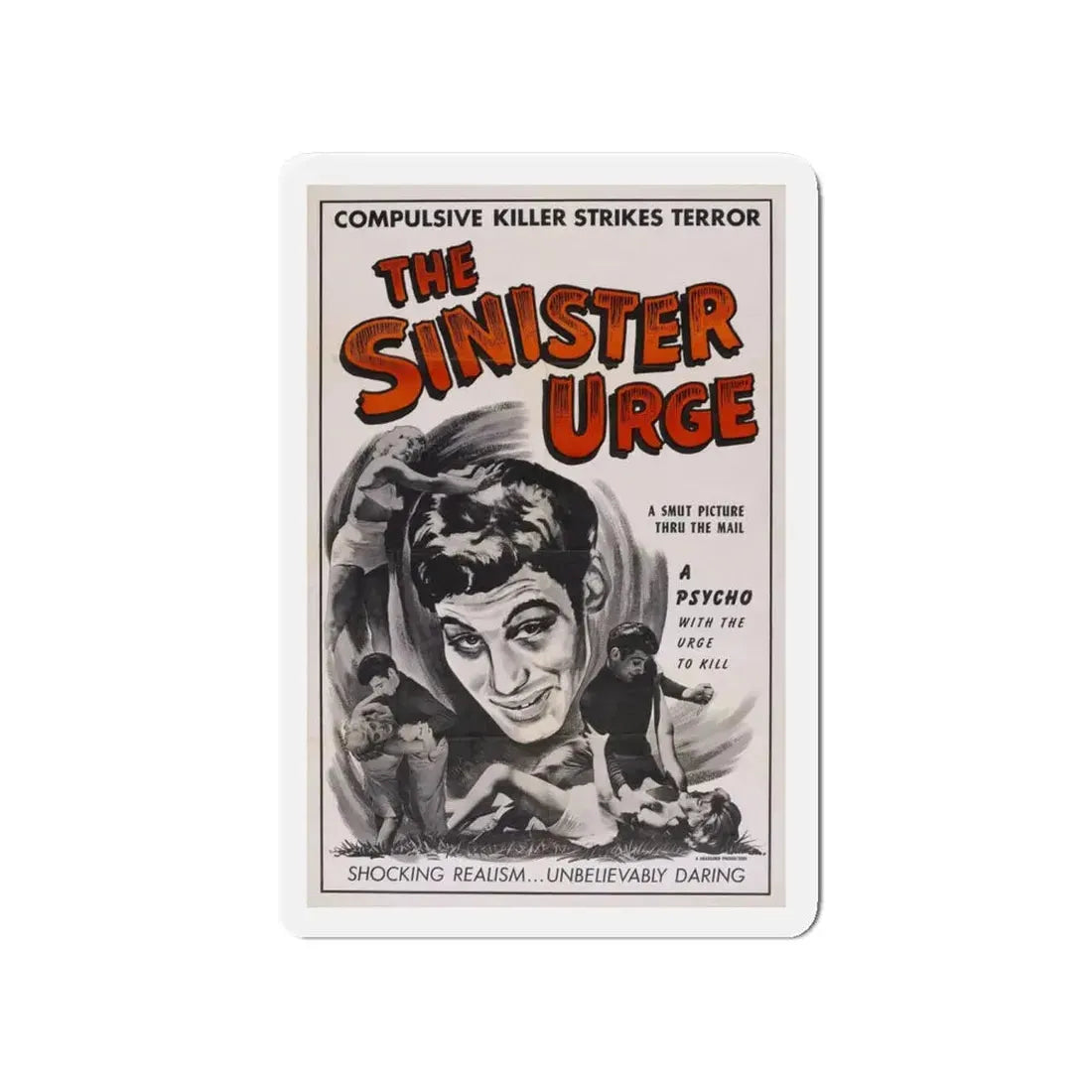 THE SINISTER URGE 1960 Movie Poster - Refrigerator Magnet 4 Inch - The Sticker Space