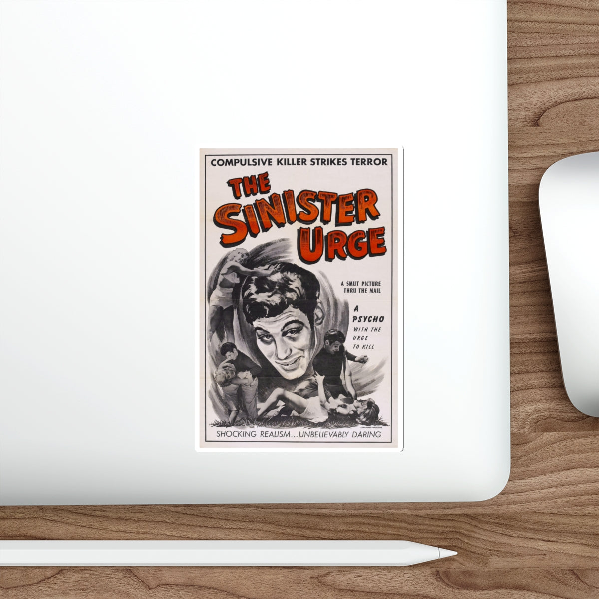 THE SINISTER URGE 1960 Movie Poster STICKER Vinyl Die-Cut Decal-The Sticker Space