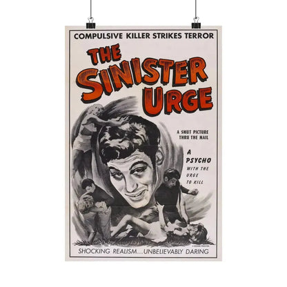 THE SINISTER URGE 1960 - Paper Movie Poster 12″ x 18″ Matte - The Sticker Space