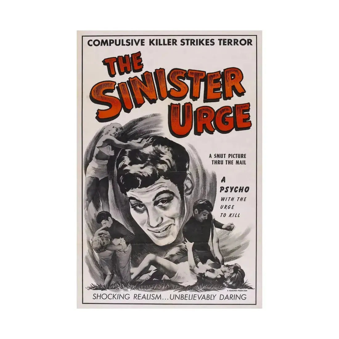 THE SINISTER URGE 1960 - Paper Movie Poster - The Sticker Space