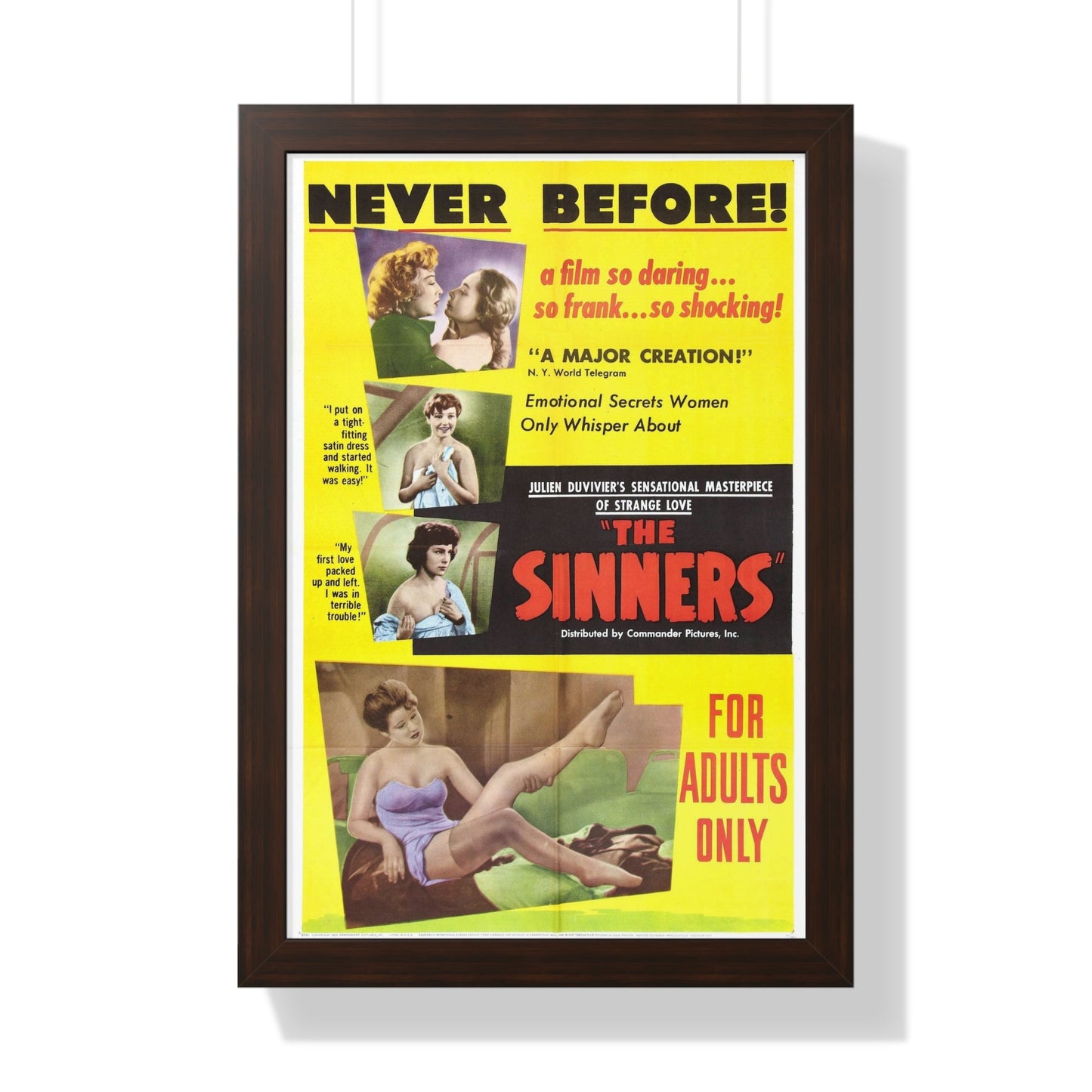 THE SINNERS 1949 - Framed Movie Poster-16″ x 24″-The Sticker Space