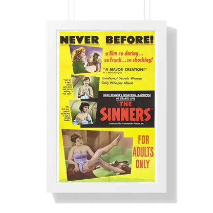 THE SINNERS 1949 - Framed Movie Poster 16″ x 24″ White - The Sticker Space