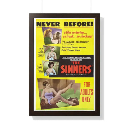 THE SINNERS 1949 - Framed Movie Poster 20" x 30" Walnut - The Sticker Space