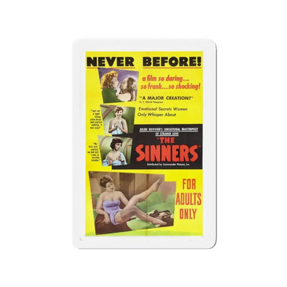 THE SINNERS 1949 Movie Poster - Refrigerator Magnet 3 Inch Die-Cut - The Sticker Space
