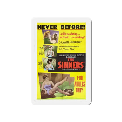THE SINNERS 1949 Movie Poster - Refrigerator Magnet 4 Inch Die-Cut - The Sticker Space